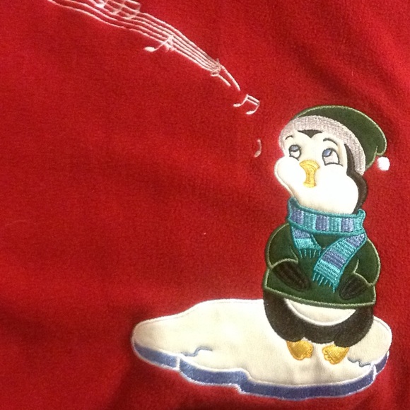 SUPER SOFT FUN PENGUIN MUSIC FLEECE TOP 3X - Picture 3 of 8